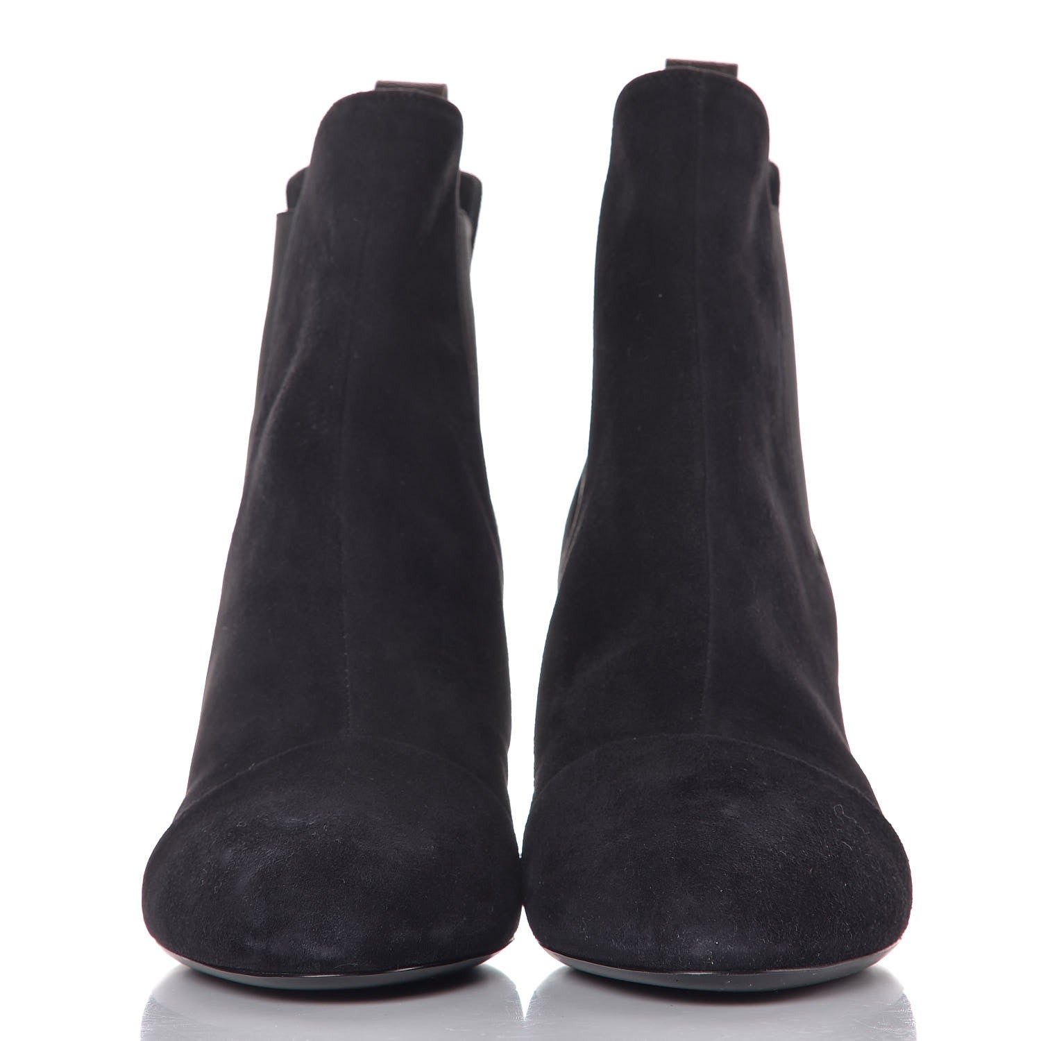 Louis Vuitton Suede Monogram Uniformes Cap Toe Chelsea 75mm Ankle Boots 41 Black 3 of 8