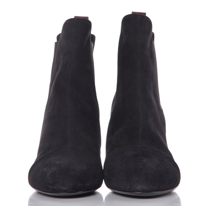Louis Vuitton Suede Monogram Uniformes Cap Toe Chelsea 75mm Ankle Boots 41 Black 3 of 8