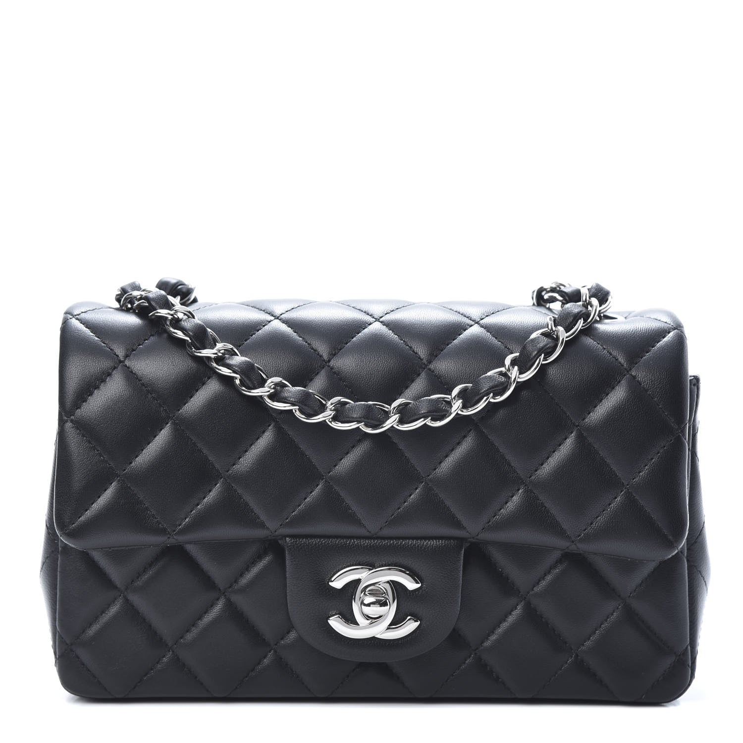 Chanel Lambskin Quilted Mini Rectangular Flap Black 1 of 11