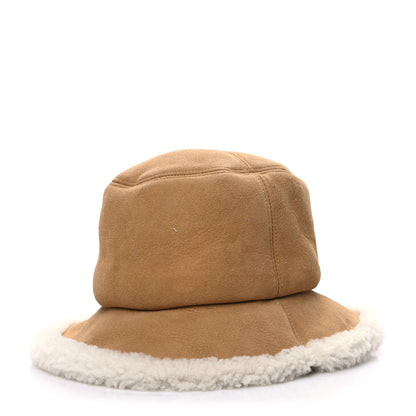 Christian Dior Suede Shearling Bucket Hat 58 Beige 1 of 8