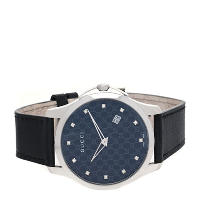 Gucci Stainless Steel Calfskin Diamond 40mm G-Timeless Quartz Watch Blue 2 of 4