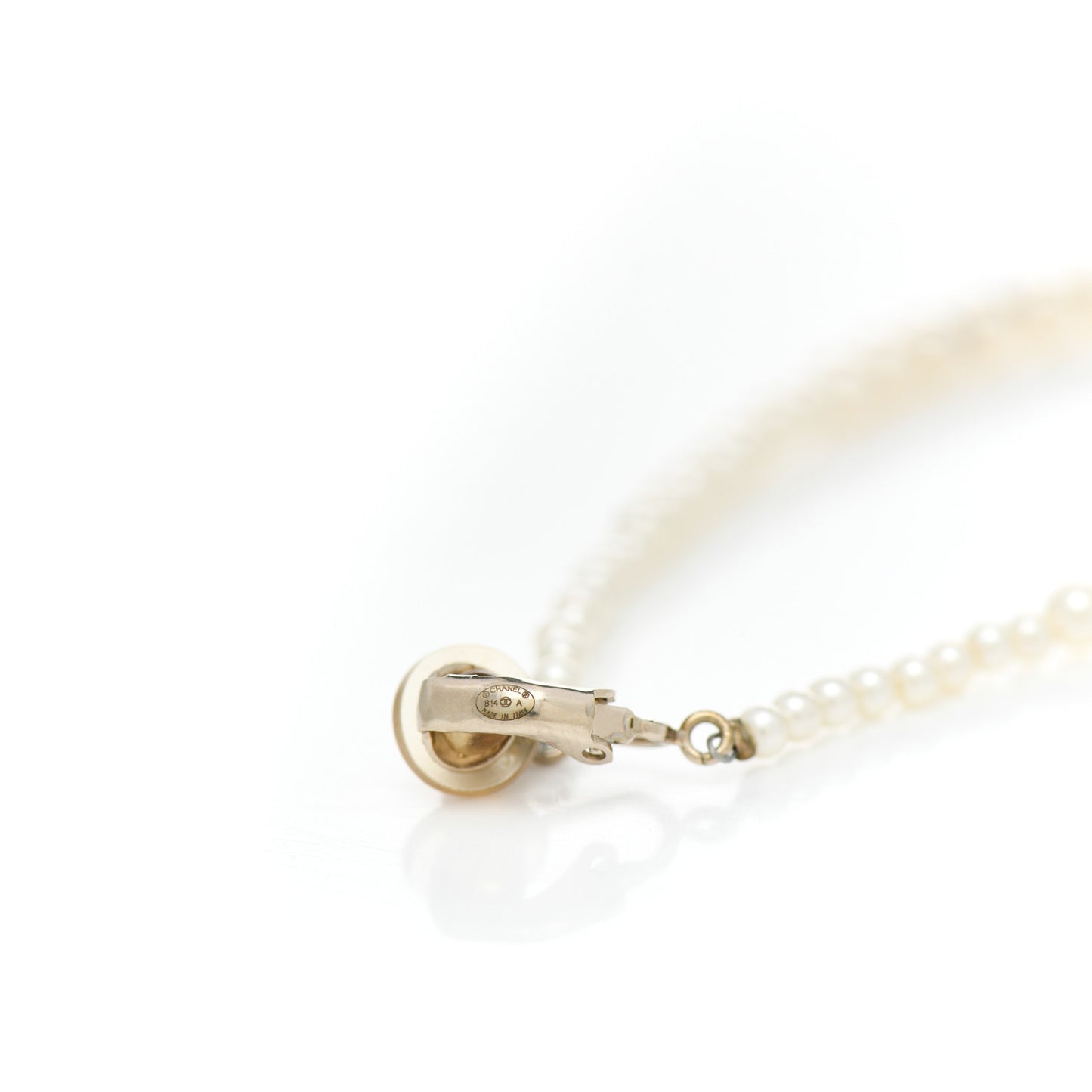 Pearl CC Drop Clip On Earrings White