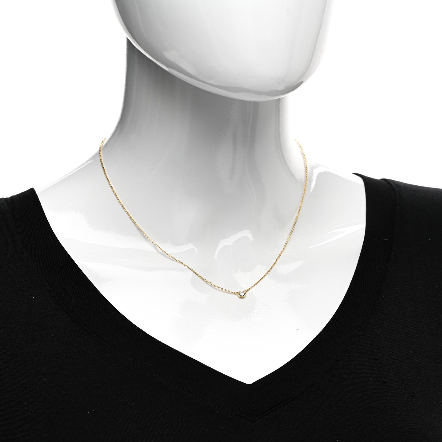 18K Yellow Gold Diamond .17ct Elsa Peretti Diamonds by the Yard Pendant Necklace