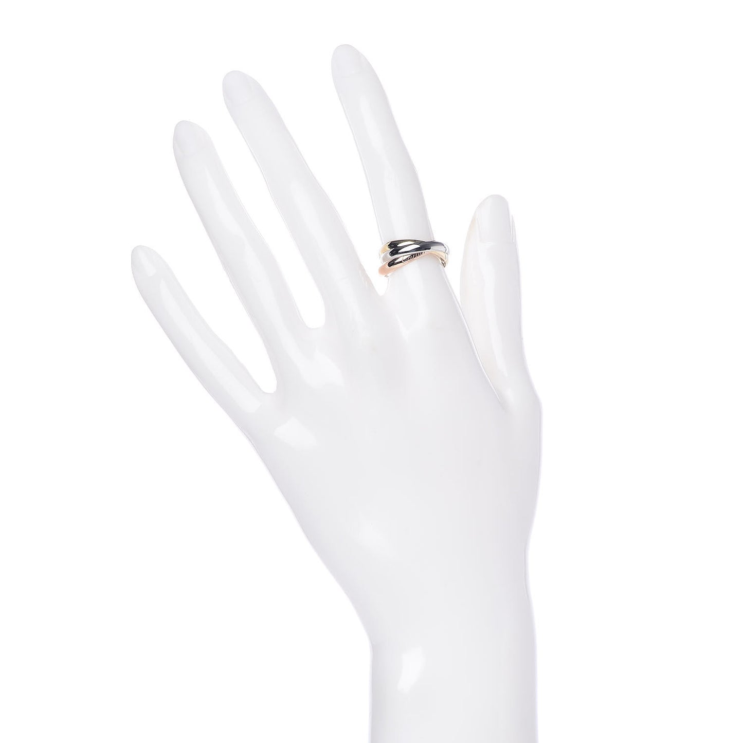 18K Pink Yellow White Gold Small Trinity Ring 50 5.25