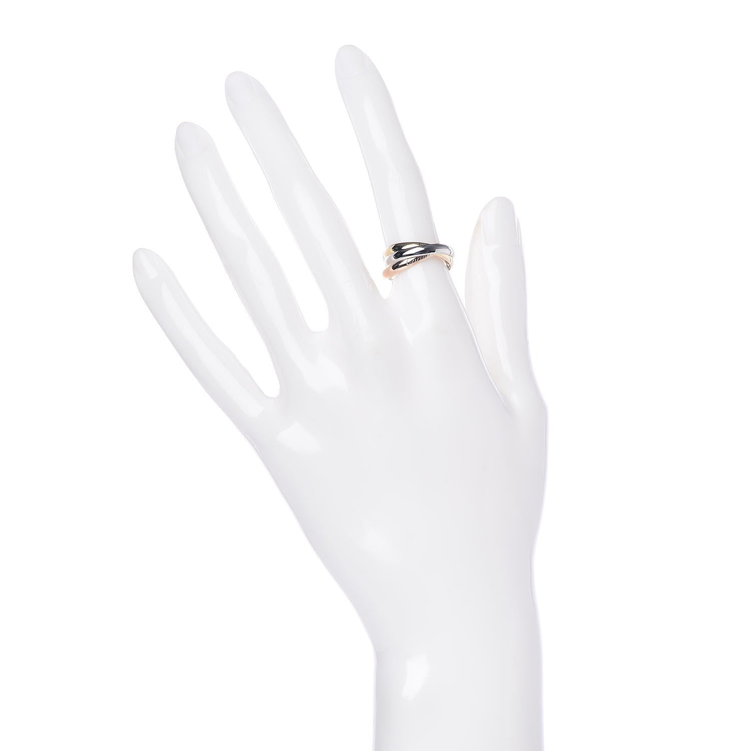 Cartier 18K Pink Yellow White Gold Small Trinity Ring 50 5.25 2 of 4