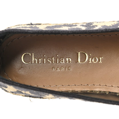 Christian Dior Cotton Embroidered Leopard Print Granville Espadrille 35 Natural 7 of 8