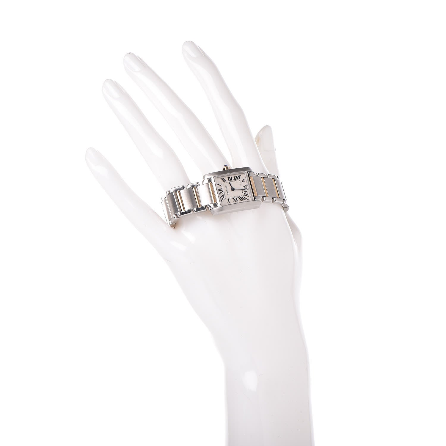 Cartier Stainless Steel 18K Yellow Gold 20mm Tank Francaise Quartz Watch 2 of 8