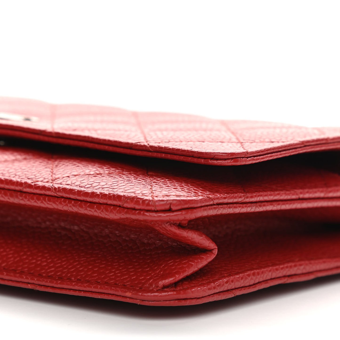 Caviar Quilted Wallet On Chain WOC Red