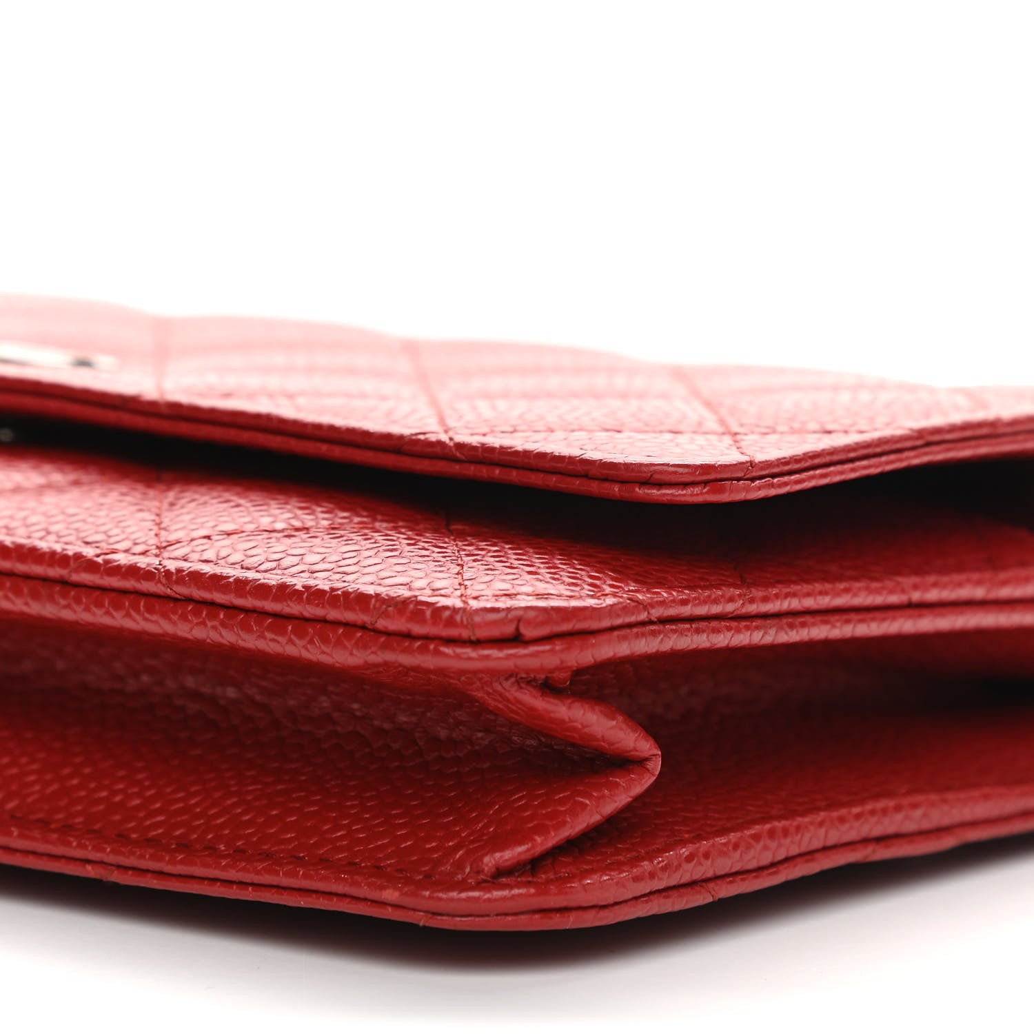 Chanel Caviar Quilted Wallet On Chain WOC Red 11 of 12