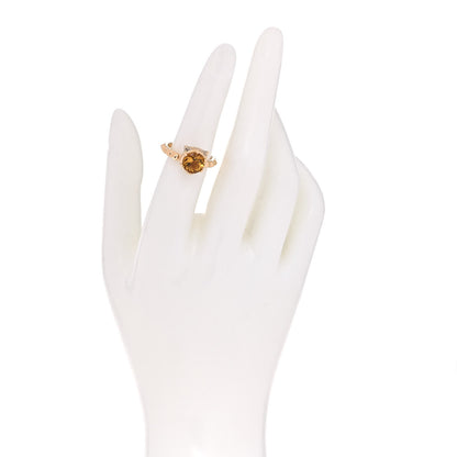 Gucci 18K Yellow Gold Citrine Diamond Le Marché Des Merveilles Feline Ring 53 6.5 2 of 7