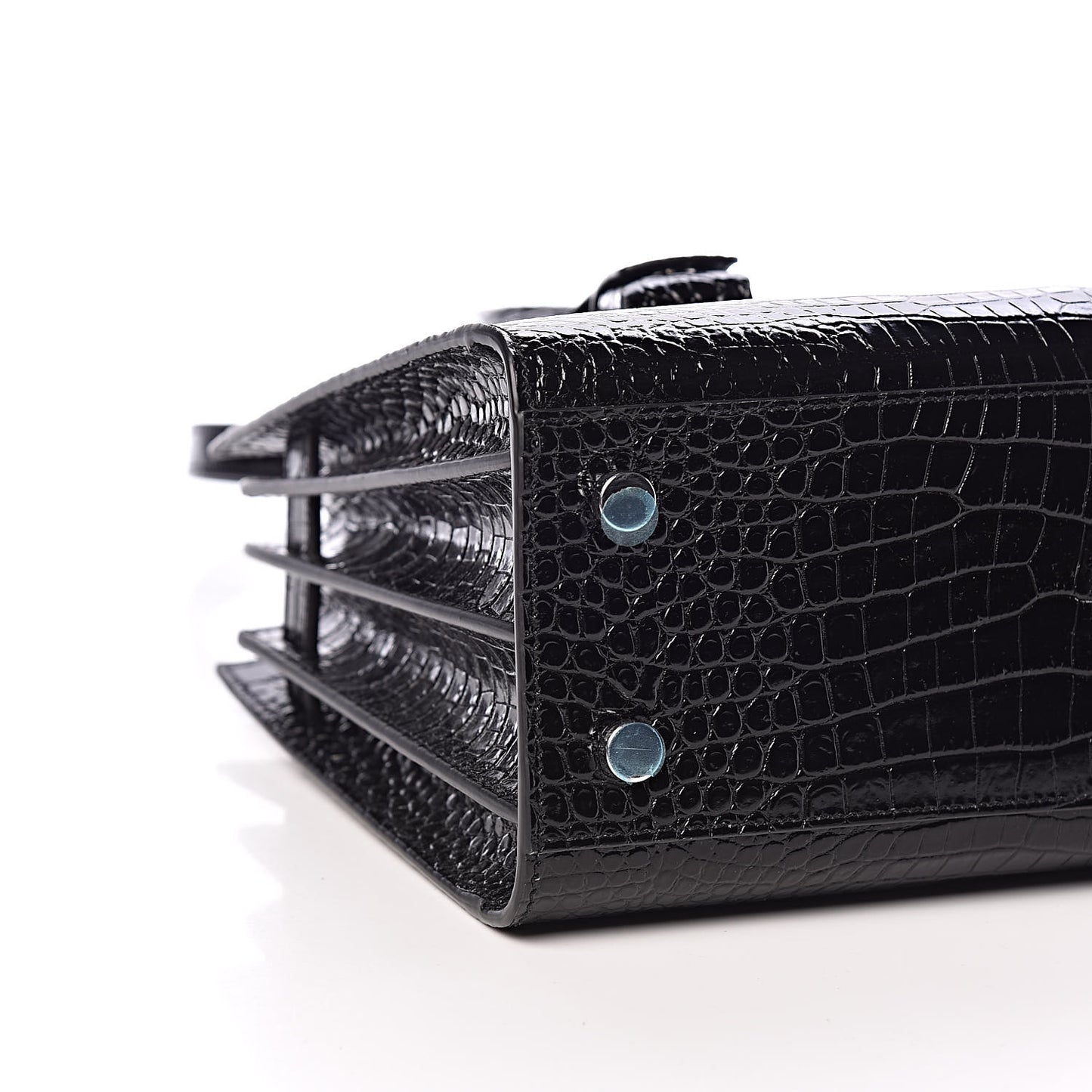 Calfskin Crocodile Embossed Baby Sac De Jour Black
