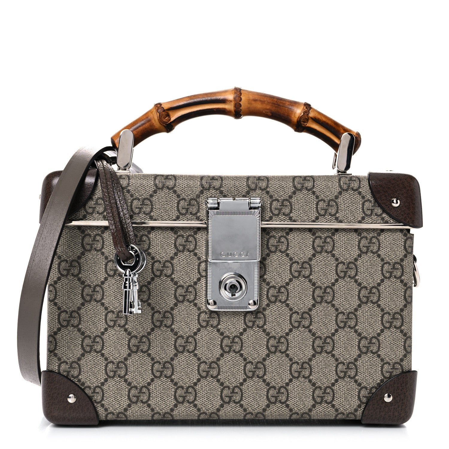 Gucci GG Supreme Monogram Globe-Trotter Beauty Case Brown 1 of 15