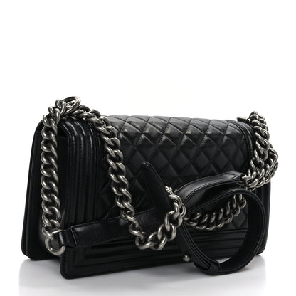 Chanel Calfskin Quilted Medium Boy Flap Black 3 of 9