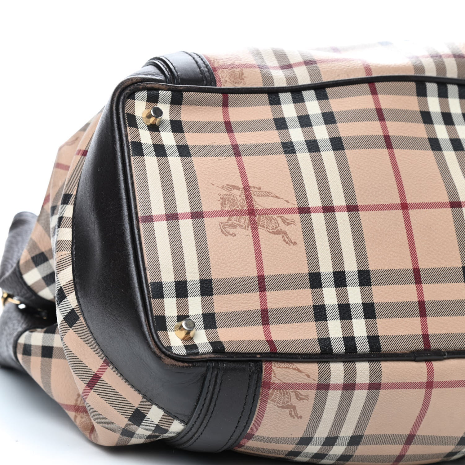 Burberry Grained Calfskin Haymarket Check Medium Golderton Tote Chocolate 5 of 8