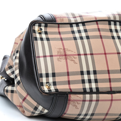Burberry Grained Calfskin Haymarket Check Medium Golderton Tote Chocolate 5 of 8