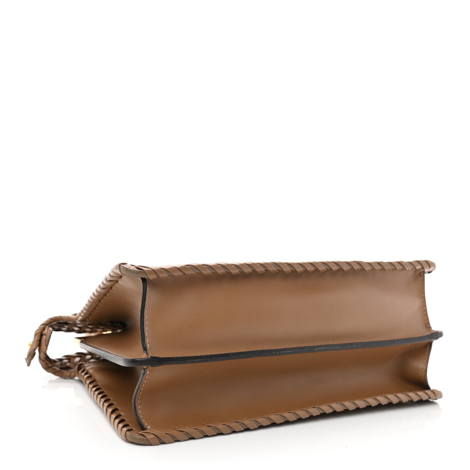 Fendi Vitello King Ceylon Shiny Nappa Woven Small Peekaboo I SEE U Satchel Sand 4 of 11