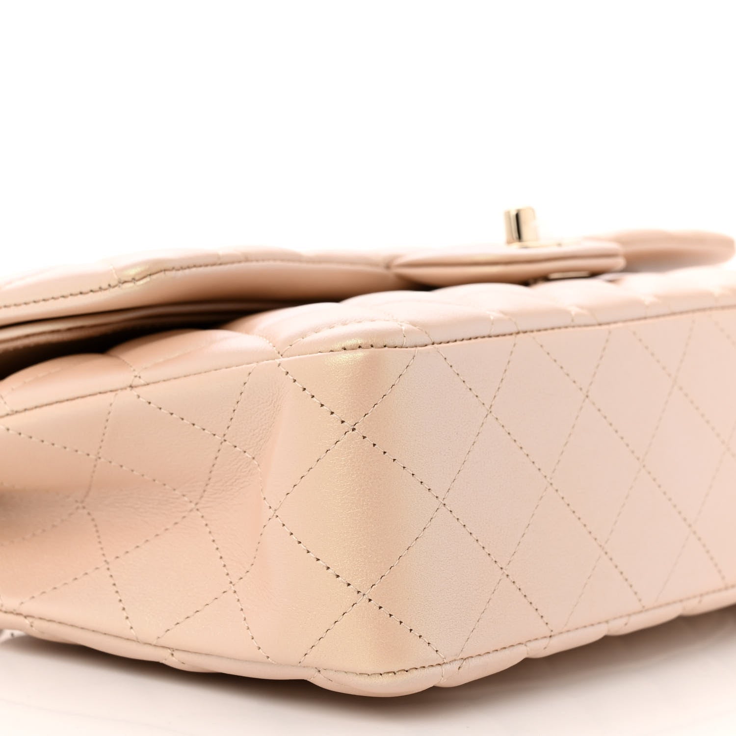 Chanel Iridescent Calfskin Quilted Medium Double Flap Beige 8 of 12