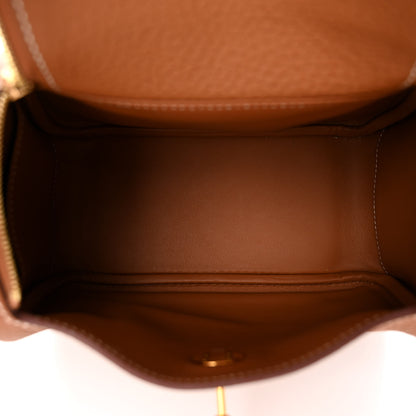 Hermes Taurillon Clemence Mini Lindy 20 Gold 5 of 10