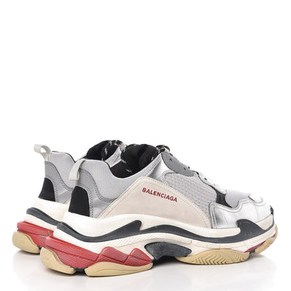 Balenciaga Mesh Nubuck Mens Triple S Sneakers 44 Black Argent 4 of 8