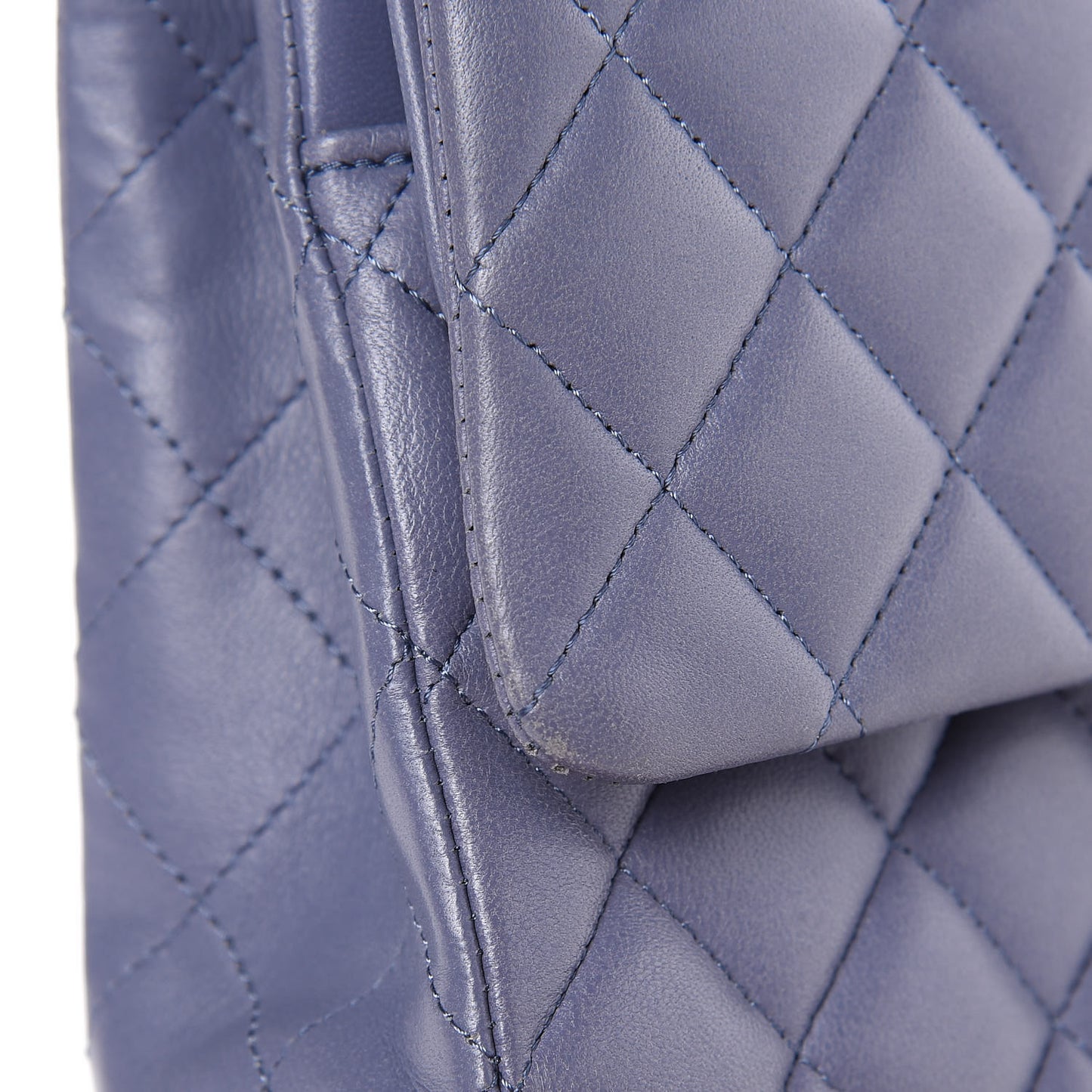 Lambskin Quilted Medium Double Flap Light Purple