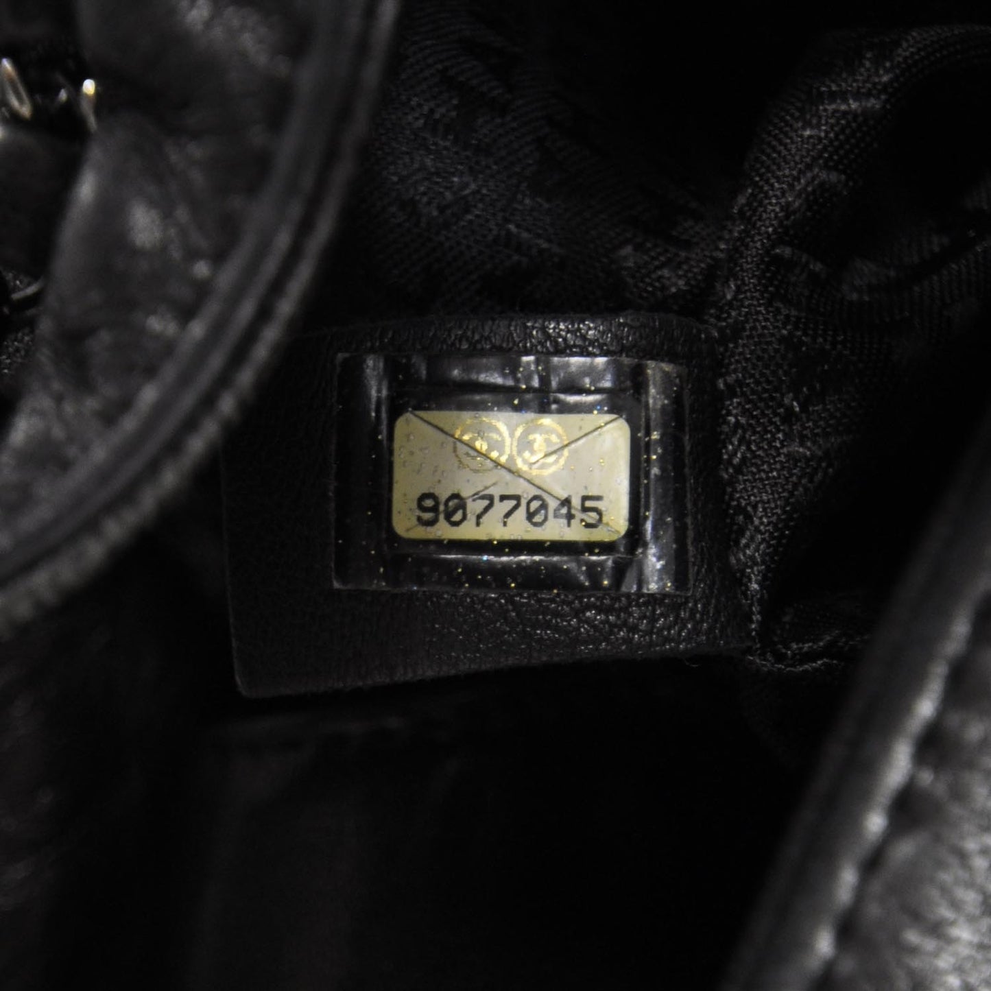 Leather Chain Hobo Black