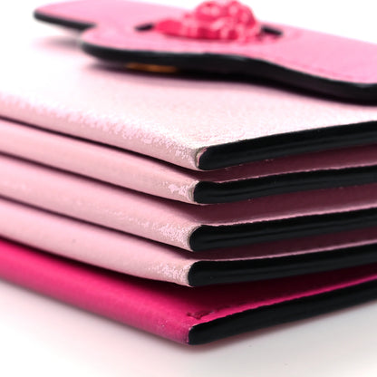 Versace Grained Calfskin Medusa Card Holder Fuchsia Light Pink 9 of 12