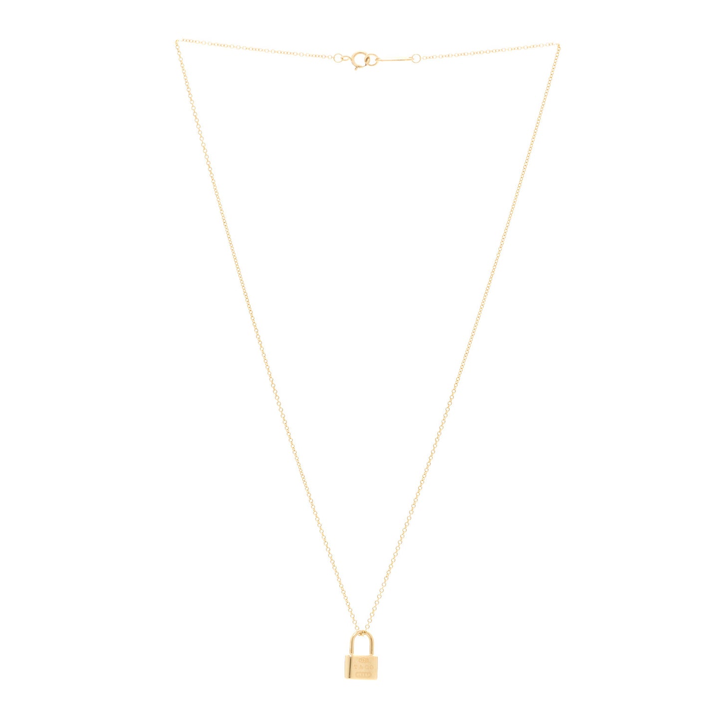 18K Yellow Gold 1837 Padlock Pendant Necklace