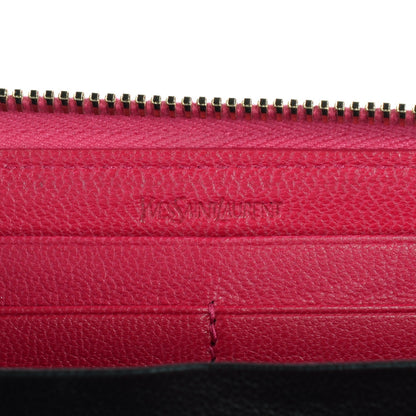 Saint Laurent Chevre Belle De Jour Zip Around Wallet Fuchsia 6 of 7