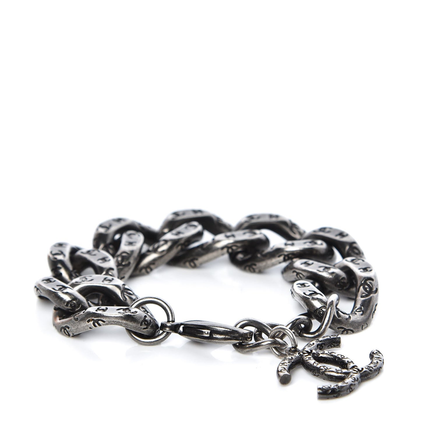 Chain Link CC Bracelet Dark Silver