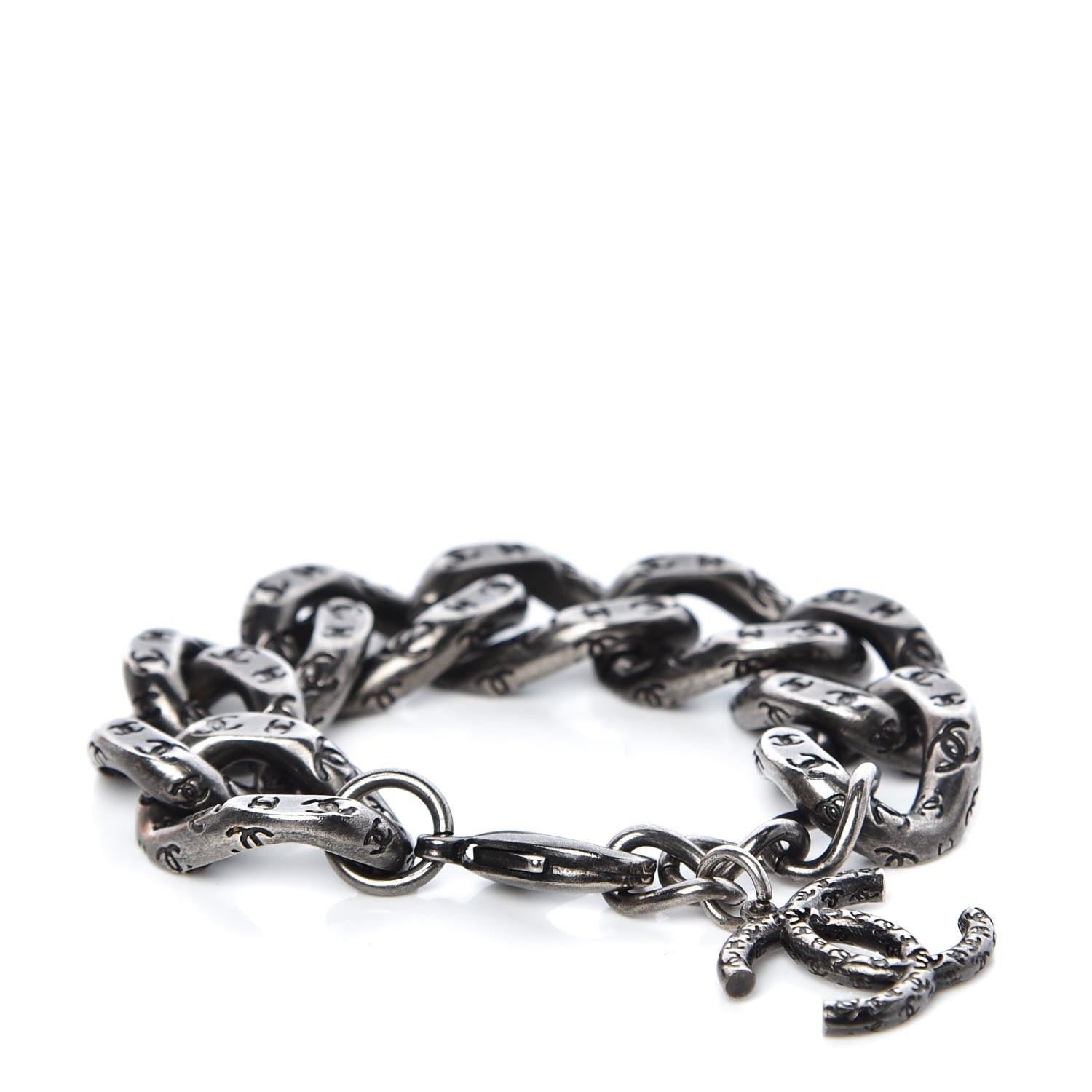 Chanel Chain Link CC Bracelet Dark Silver 1 of 4