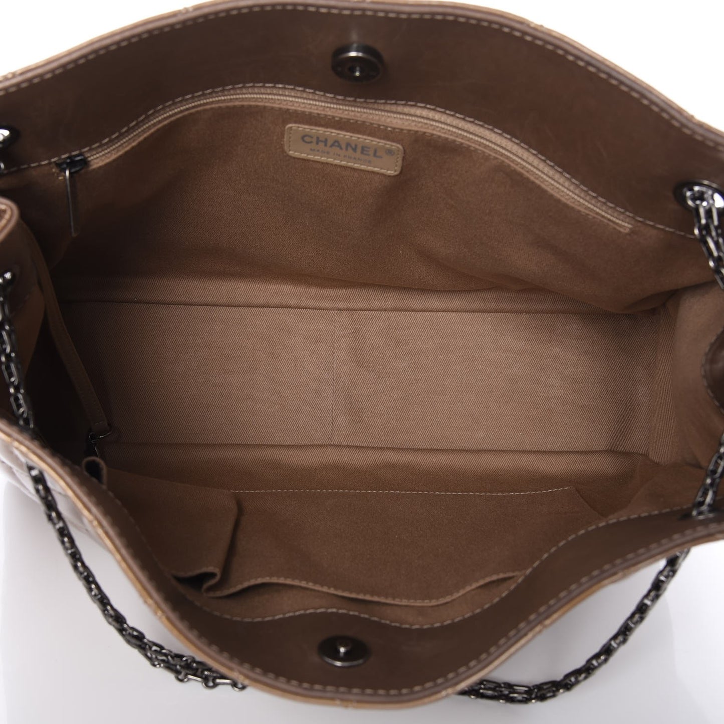 Patent Calfskin Quilted Reissue 2.55 Tote Khaki