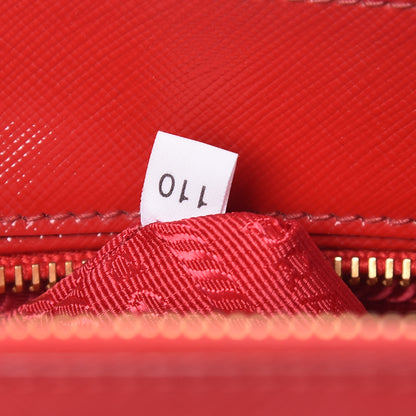 Prada Saffiano Vernice Small Galleria Double Zip Tote Rosso 11 of 17