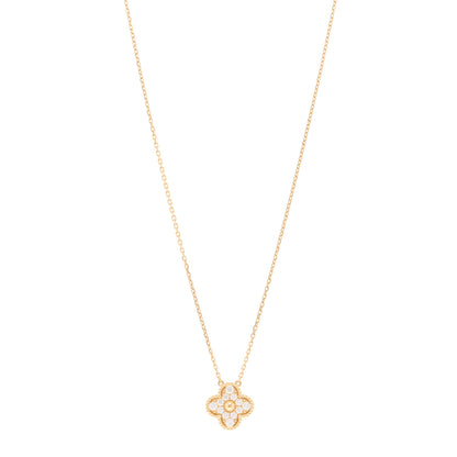 Van Cleef & Arpels 18K Yellow Gold Diamond Vintage Alhambra Pendant Necklace 1 of 5