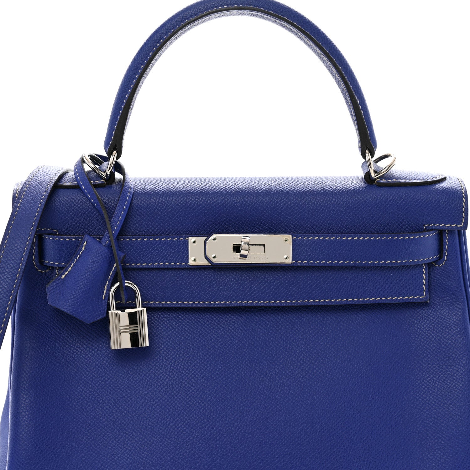 Hermes Epsom Candy Kelly Retourne 28 Bleu Electrique Mykonos 8 of 14