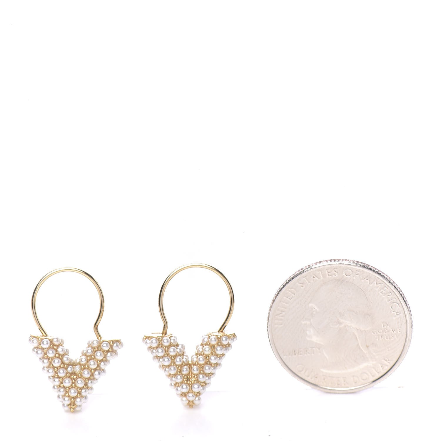 Louis Vuitton Brass Essential V Hoop Earrings Gold 2 of 6