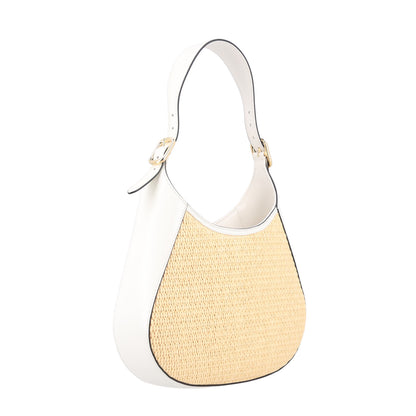 Prada Paglia Spazzolato Shoulder Bag Naturale White 3 of 10