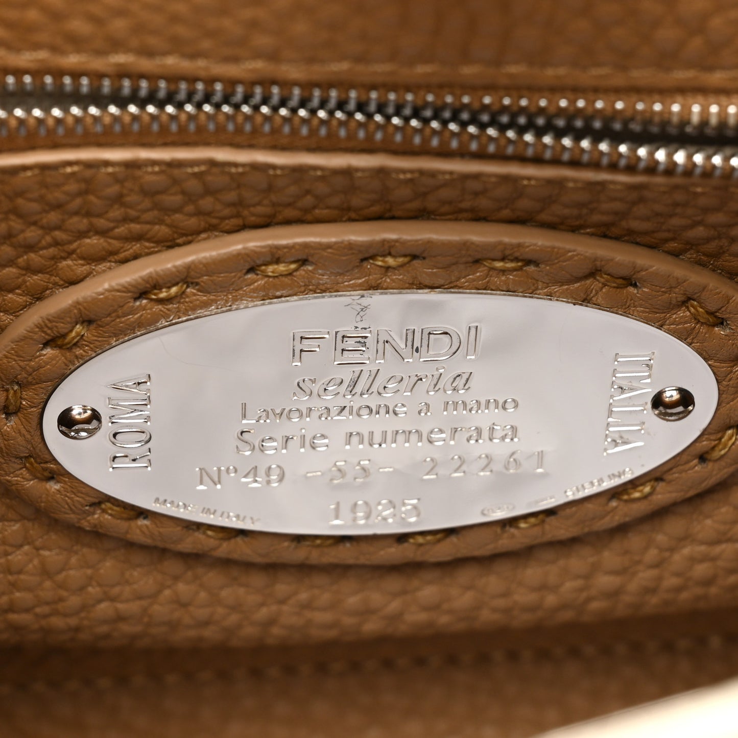 Cuoio Romano Selleria Mini Peekaboo Iconic Satchel Latte