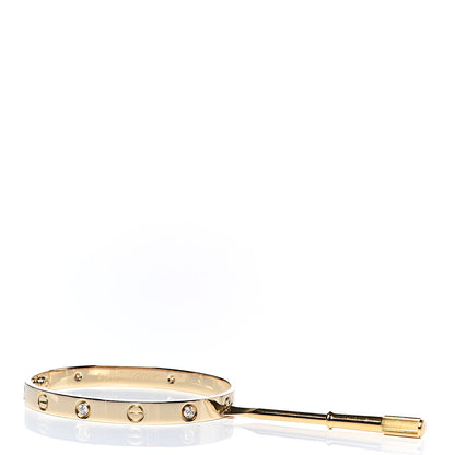 Cartier 18K Yellow Gold 6 Diamond LOVE Bracelet 17 4 of 7
