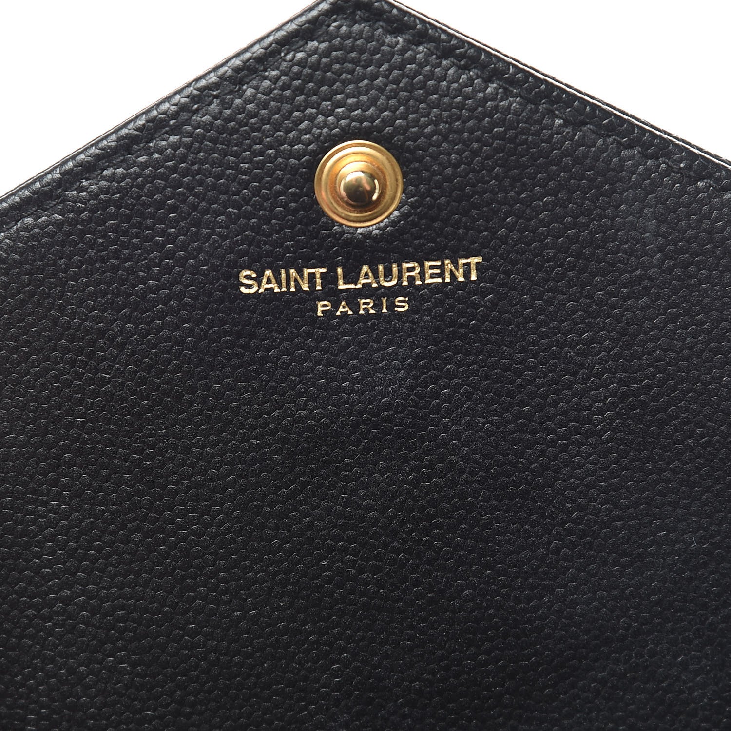 Saint Laurent Grain De Poudre Matelasse Chevron Monogram Chain Wallet Black 8 of 10