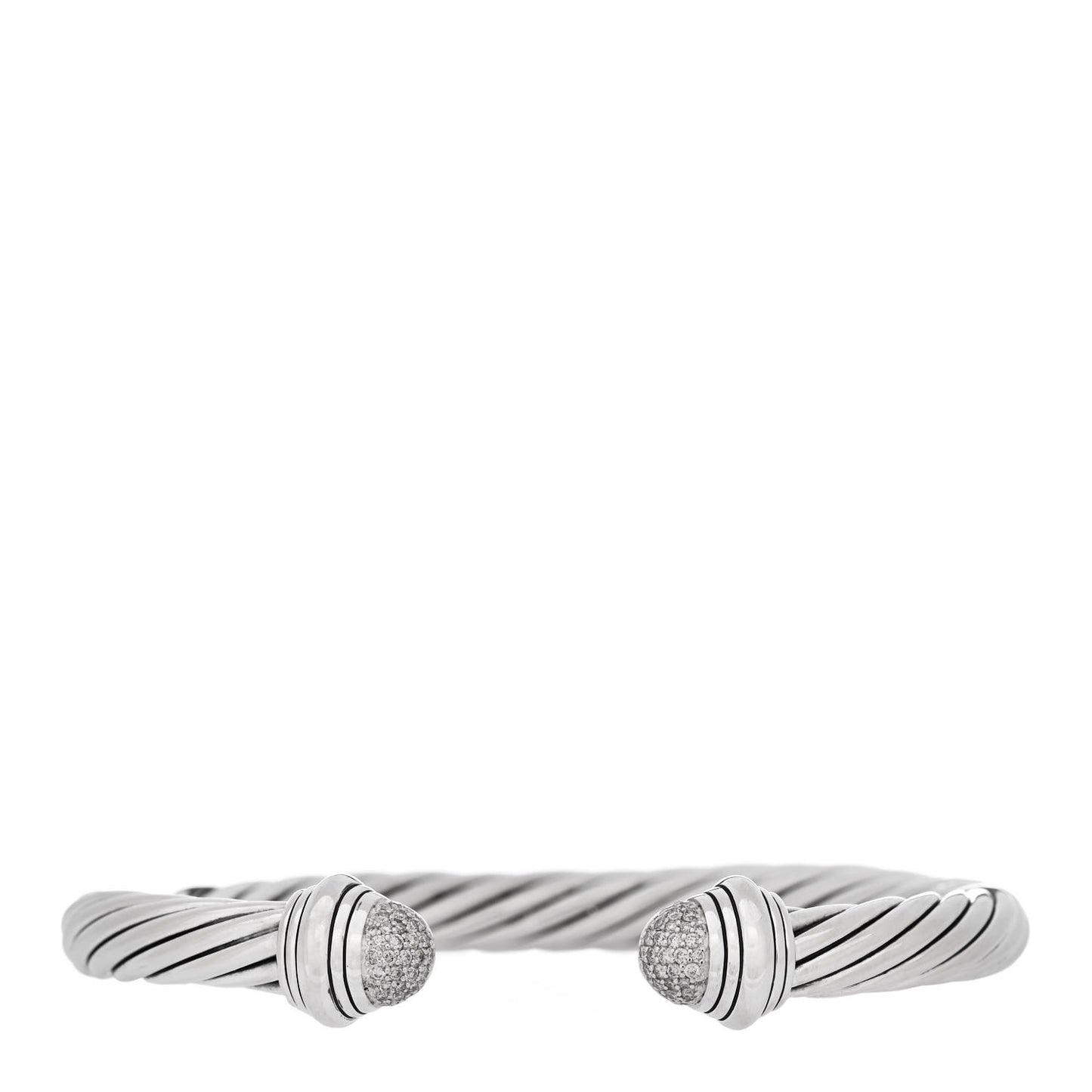 Sterling Silver Diamond 7mm Cable Classics Bracelet