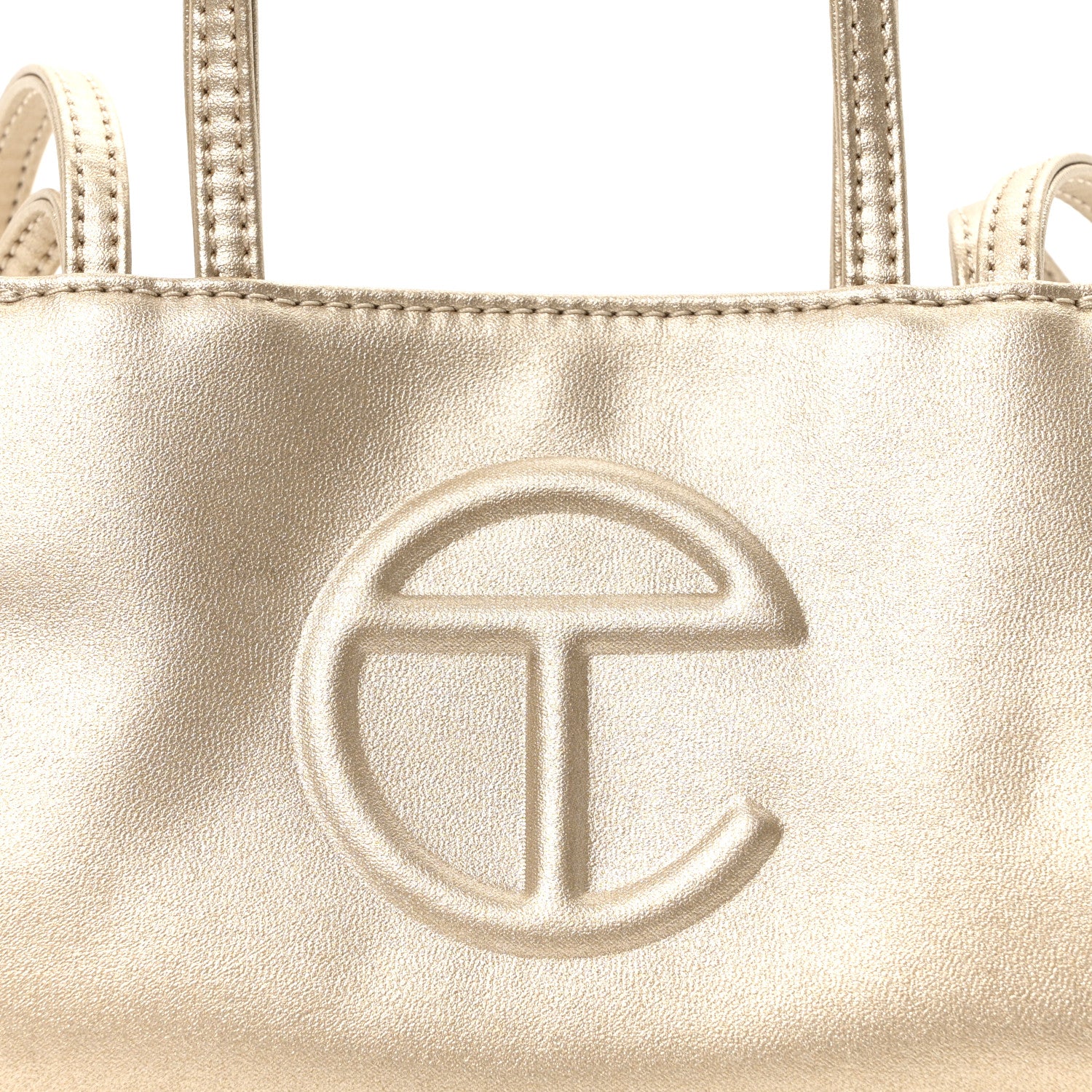 Telfar Metallic Vegan Leather Small Shopping Bag Gold 7 of 9