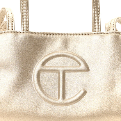 Telfar Metallic Vegan Leather Small Shopping Bag Gold 7 of 9