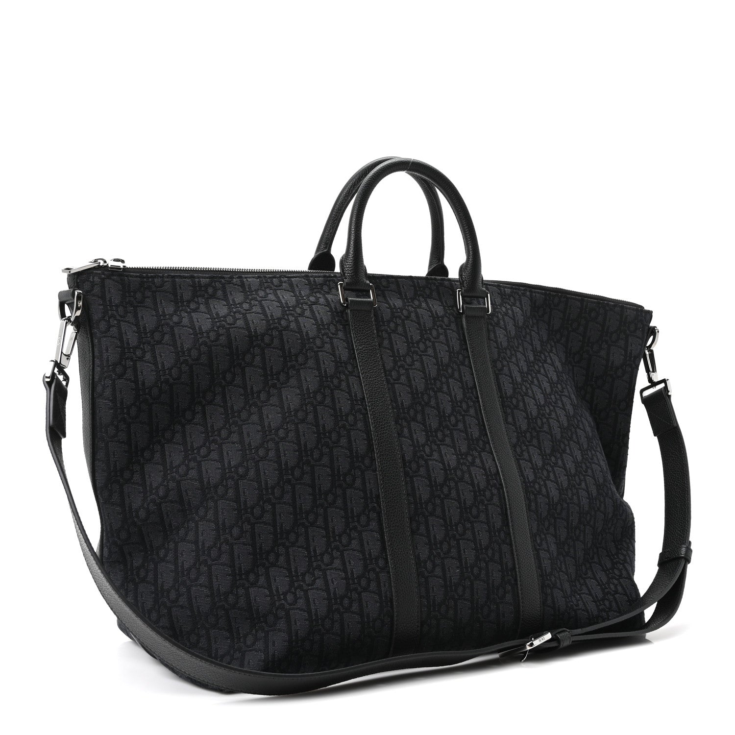 Christian Dior Maxi Oblique Jacquard Weekender 40 Black 2 of 9