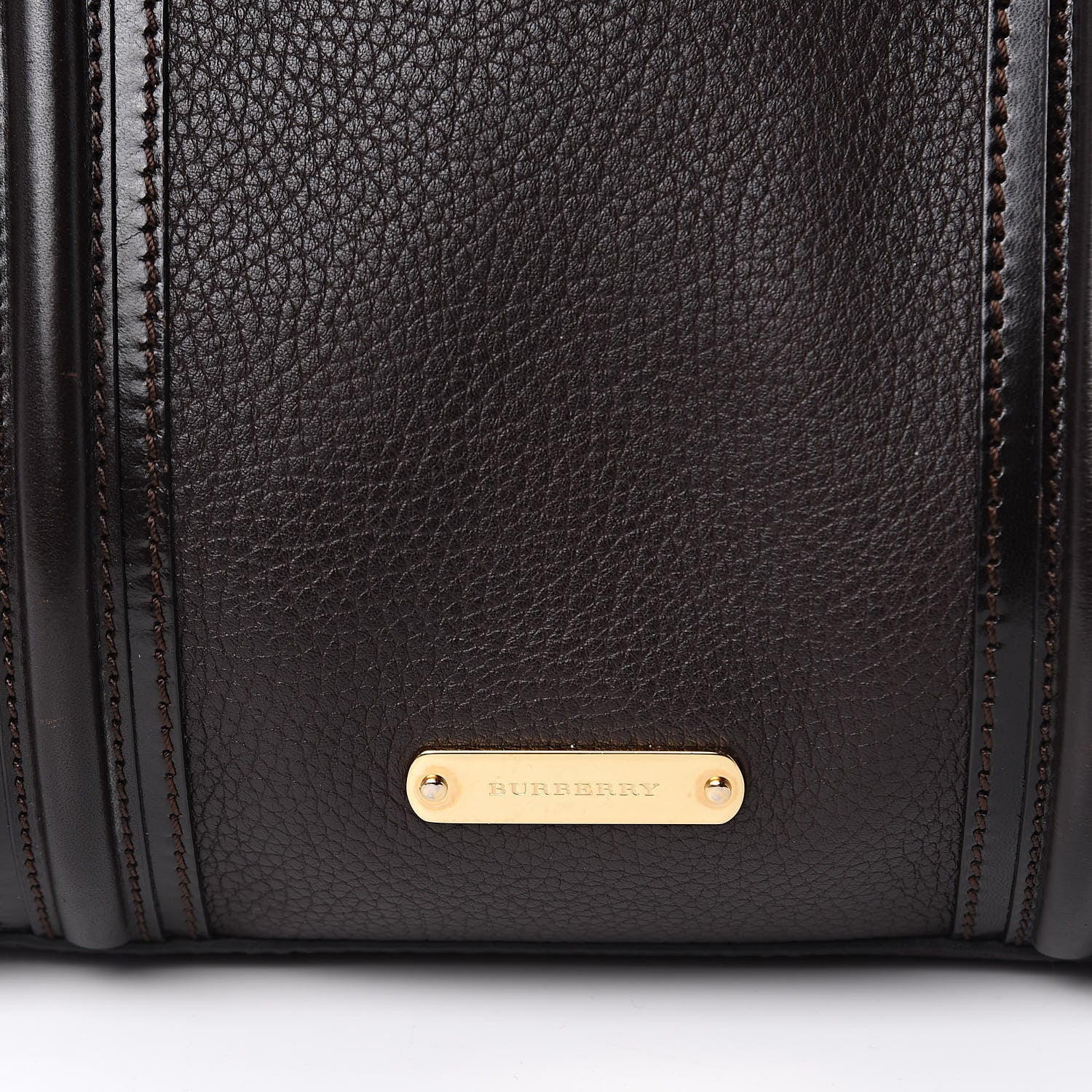 Burberry Grainy Calfskin Medium Alchester Bowling Bag Dark Chocolate 15 of 16