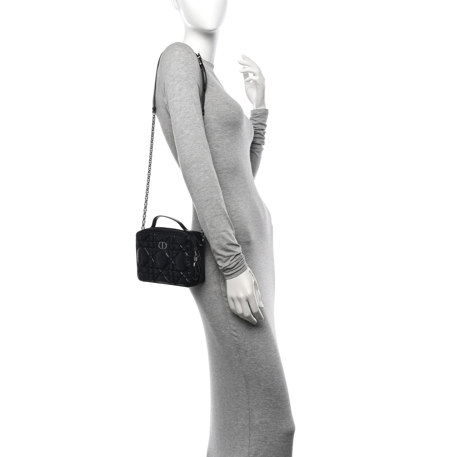 Christian Dior Calfskin Macrocannage Caro Box Bag Black 2 of 10