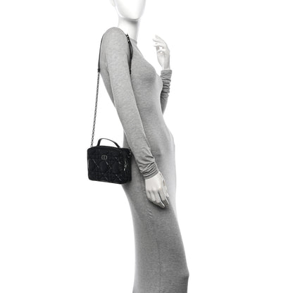 Christian Dior Calfskin Macrocannage Caro Box Bag Black 2 of 10
