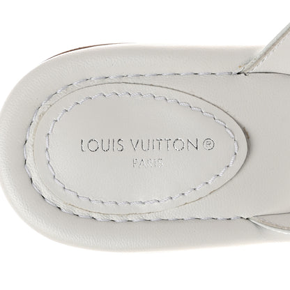 Louis Vuitton Calfskin Signature Thong Sandal 37.5 White 7 of 11