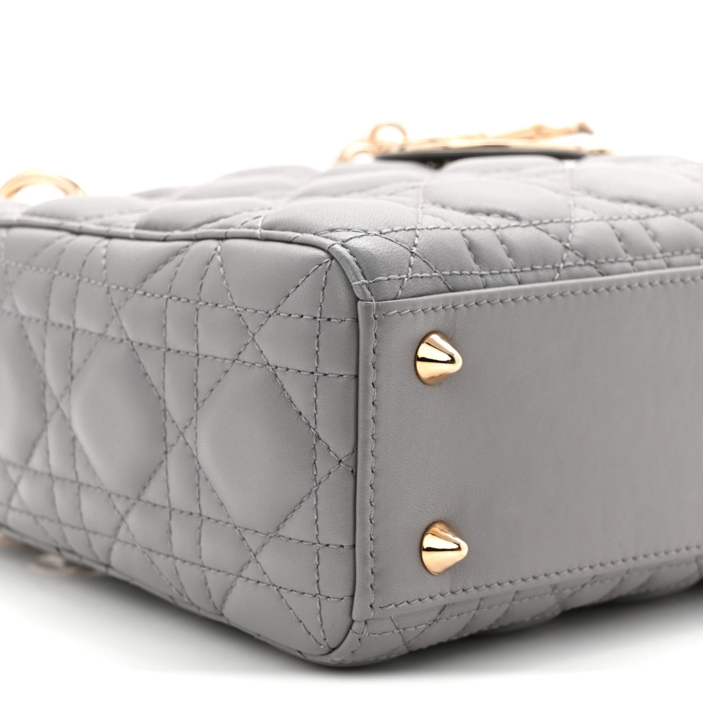 Lambskin Cannage Small Lucky Badges My Lady Dior Grey