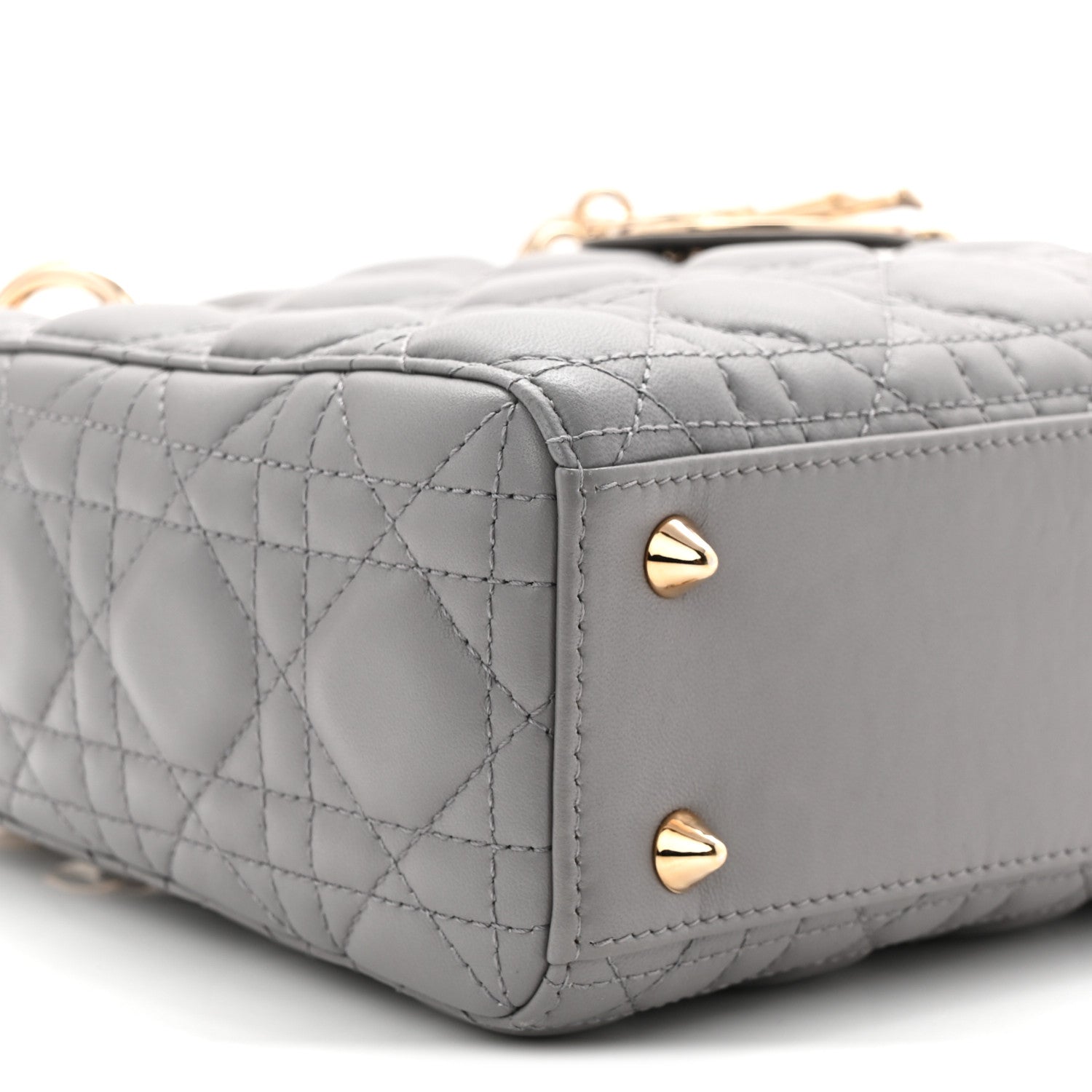 Christian Dior Lambskin Cannage Small Lucky Badges My Lady Dior Grey 9 of 11