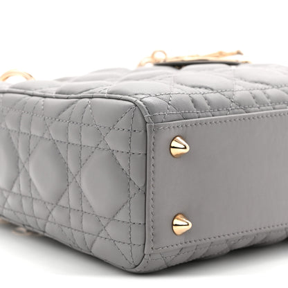 Christian Dior Lambskin Cannage Small Lucky Badges My Lady Dior Grey 9 of 11